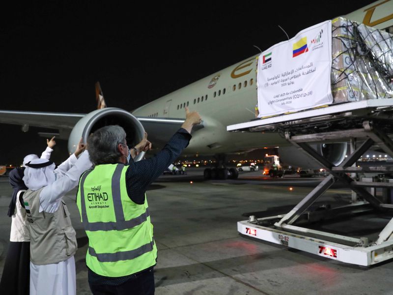 امارات نے ایک بار پھر کوویڈ 19 کے خلاف جنگ میں کولمبیا کو امدادی کھیپ بھیجی ہے