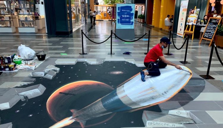 تھری ڈی آرٹ فیسٹیول نے دبئی کے سٹی واک کو دیوہیکل کینوس میں بدل دیا