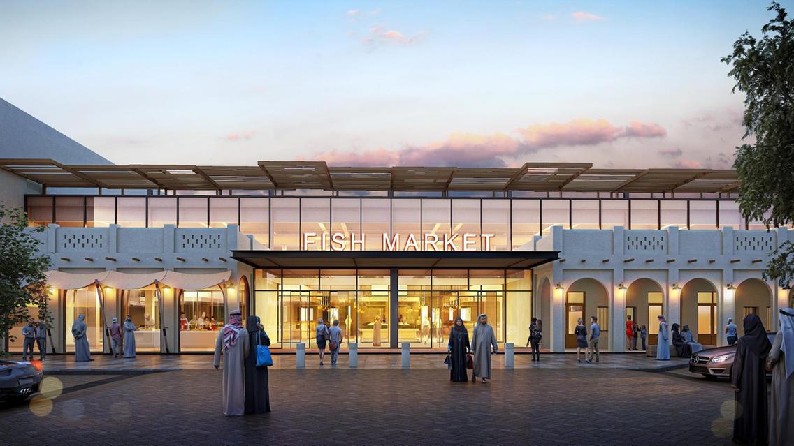 ابوظہبی میں نئی مچھلی منڈی کی ایک جھلک